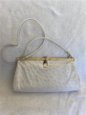 Corbeau Genuine Ostrich leather handbag, Vintage