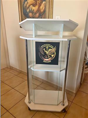  PULPITS  White Wood & Glass