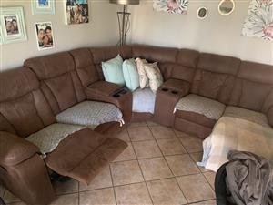 Brown corner couch for sale