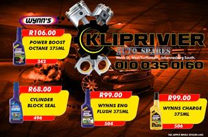 AMAZING DEALS on Wynn's products at Kliprivier Auto Spares! 