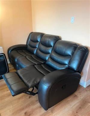 Original Leather Couches 5 Seats Pure Leatherette Sofas