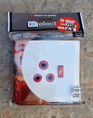 CBi Metal Single Switched Dedicated Socket 4 x 4 - White