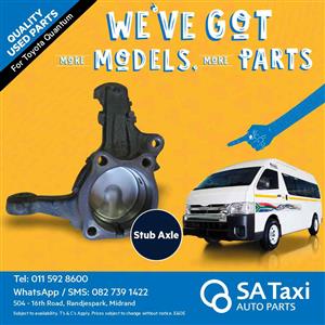 Stub Axle suitable for Toyota Quantum - SA Taxi Auto Parts quality used spares