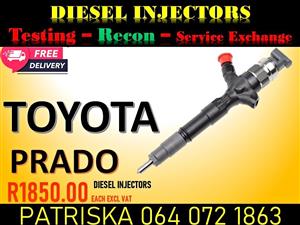 GET YOUR DIESEL INJECTORS FOR TOYOTA PRADO NEW OR RECON