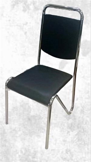 New black and silver dining chairs