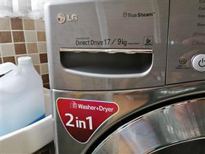 LG 17KG /9 KG WASHER DRYER TOP OF THE RANGE WASHING MACHINE AS GOOD AS NEW 1 YEAR WARRANTY