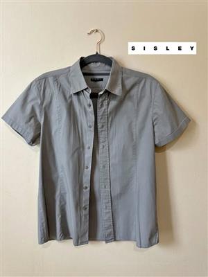 Sisley Men's Grey Short Sleeve Shirt