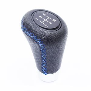 PU Leather Touch Black with BlueStitch Gearknob