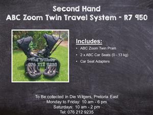 Second Hand ABC Zoom Twin Travel System