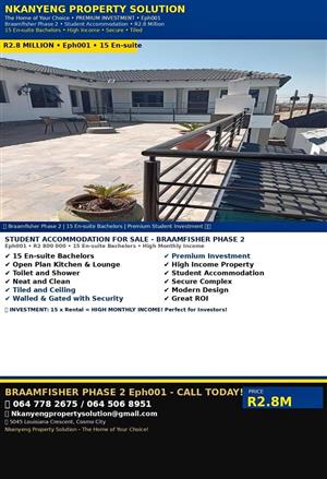 STUDENT ACCOMMODATION FOR SALE 