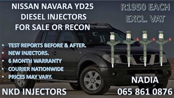 NISSAN NAVARA YD25 DIESEL INJECTORS FOR SALE. REBUILT AND TESTED