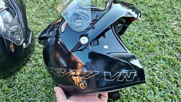 2 x Nitro F347VN Flip-Face Motorbike Helmets