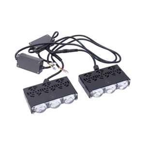 Universal 3-LED Grid Grill Light - Yellow/White - 100x65x20mm (pair)