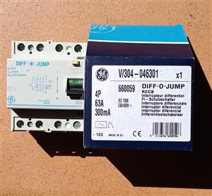 Brand New GE 4-Pole 63A 300mA RCCB / Earth Leakage (V/304-046301) 