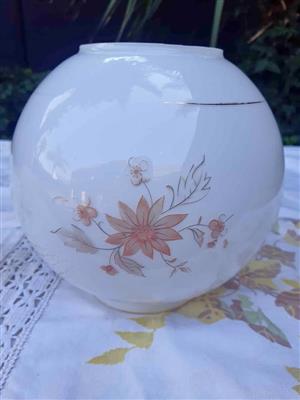 Antique (Victorian Era) Glass Oil Lamp shade.  Hand painted.  Both openings 950mm.  190mm high