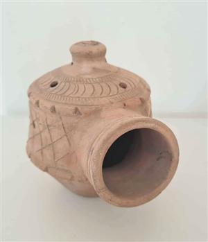 Terracotta bird house or table coal handwarmer