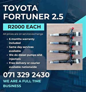 TOYOTA FORTUNER 2.5 INJECTORS FOR SALE WITH WARRANTY