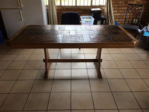 Oak & slate Dining Room Table