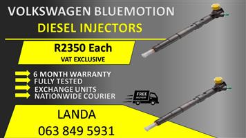 VOLKSWAGEN BLUEMOTION DIESEL INJECTORS FOR SALE OR RECON WITH 6 MONTH WARRANTY 