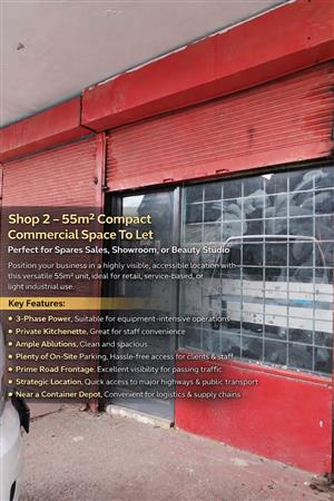 Shop 2 – 55m² Compact Commercial Space To Let