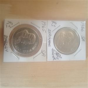 925 One Rand silver coins 1965-1966