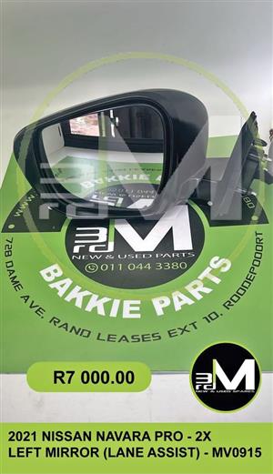 2021 NISSAN NAVARA PRO - X2 LEFT MIRROR (LANE ASSIST) - MV0915