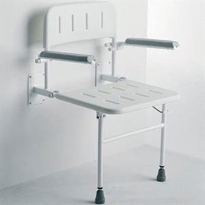 MR WHEELCHAIR WALL MOUNTED FOLD ABLE SHOWER CHAIR WITH BACKREST,ARMRESTS AND LEGS