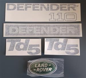 Land Rover Defender 110 decals stickers badges emblems