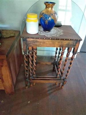 3 stack antique side tables