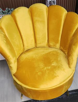 Stunning Brand New Rich Yellow Single Velvet Chair