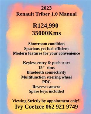 2023 Renault Triber Keyless entry and push start Spare keys included