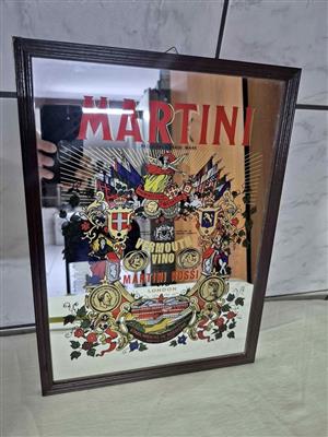 Vintage Martini & Rossi advertising bar mirror