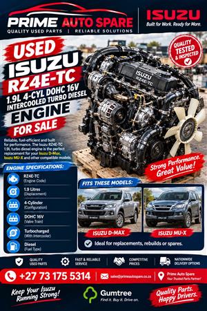 Used Toyota 1HD-FT 4.2L 24V Turbo Diesel Engine For Sale.