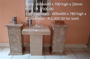 Various marble/granite tables for sale