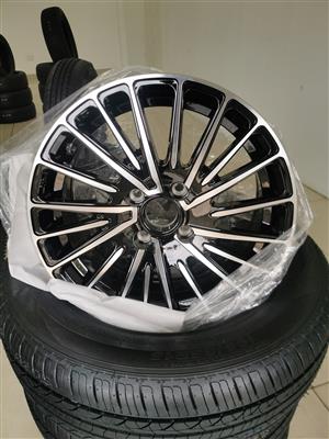 R15 4/100 Diamond cut rims/mags 