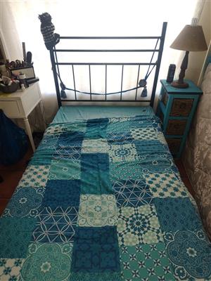 ¾ Steel frame bed plus matress