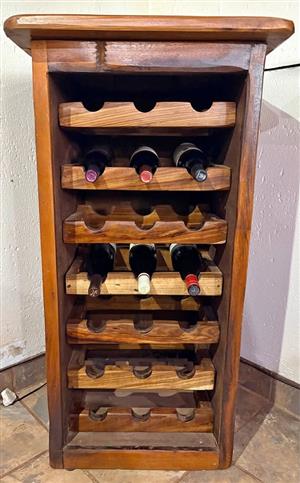 Solid Rhodesian Teak Wine Rack
