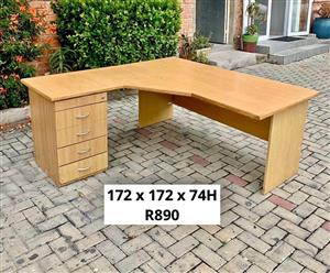 OFFICE LSHAPE DESK WITH DRAWERS