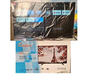43" Frameless Google Android Smart HD LED TV,  New with warranty and FREE DELIVERY