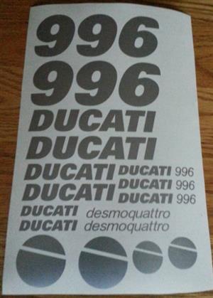 2001 Ducati 996 Desmoquattro /  Pista / Performance motorcycle graphics decals stickers kits