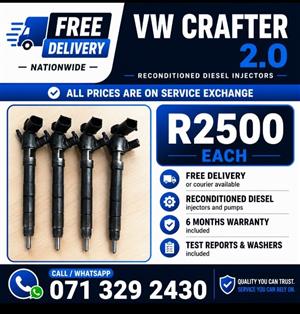 VW CRAFTER 2.0 INJECTORS FOR SALE WITH WARRANTY 