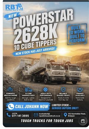 NEW POWERSTAR VX TIPPER TRUCK, 10CUB