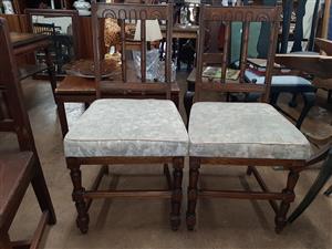Pair of old, oak diningroom chairs