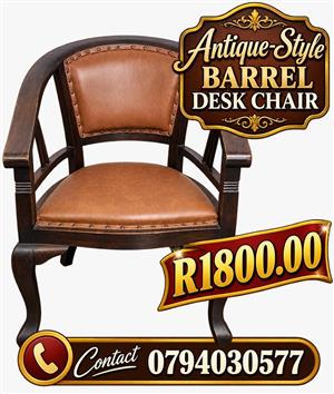 Atique-Style Barrel Desk Chair