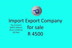 SARS Import Export company available for sale 