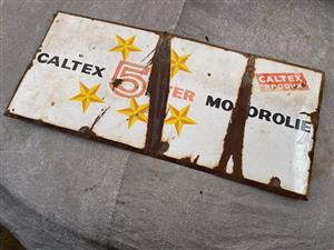Enamel Sign Caltex 5 Star.