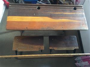 Old Wooden School Desk