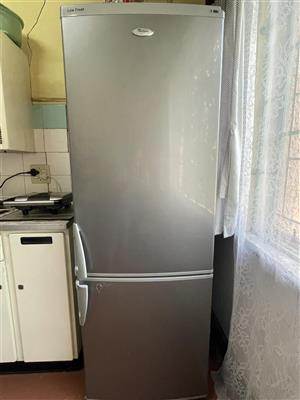 Whirlpool silver single door fridge with bottom deep freezer 