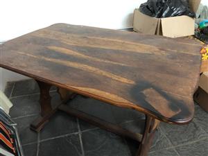 6 seater Rhodesian teak (kiaat) dining table.  