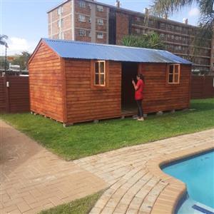 Louver wood 3x6 with wooden door and windows